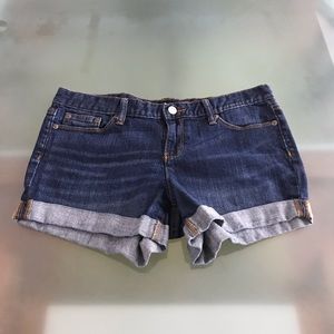 BANANA REPUBLIC dark blue denim shorts with cuff